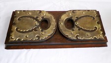 Vintage Walnut Wooden & Brass