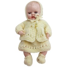 Rosebud Baby hard plastic Doll 1950s 15cm Blinking Eyes Thumb Sucking + Outfits