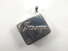 VINTAGE SILVER STAMP CASE IN BOOK FORM HALLMARKED LONDON 1993 REF 299/1