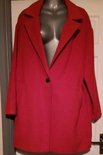 NEW F&F Tesco Size 16 Red Long Sleeved Longline Coat
