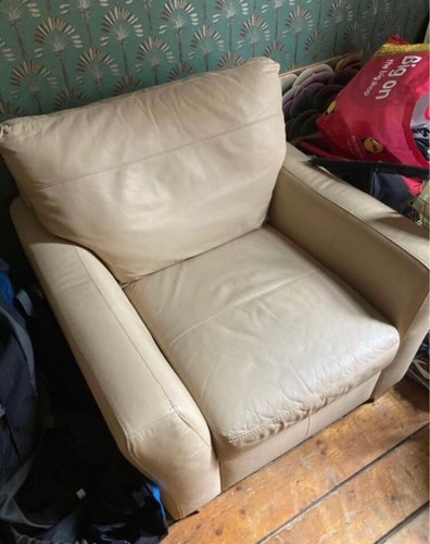 Cream beige armchair - armchair, couch