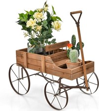 4-Wheel Wooden Garden Wagon &