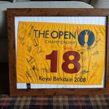 Framed Signed 2008 Royal Birkdale Open Golf Championship Flag.....