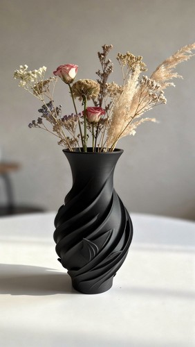 Elegant black spiral - spiral, vase