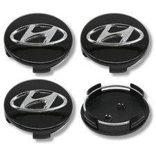 For Hyundai Alloy Wheel Centre Cap Hub x4 60mm 3D Black I10 I20 I30 Santa Fe
