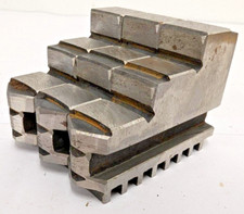 SET  OF 3 SHOP SOILED EXTERNAL LATHE CHUCK JAWS FOR SELF CENTERING CHUCK
