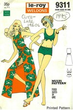 1960s Vintage Sewing Pattern B34-40 DRESS - BIKINI (1875) Barbara Hulanicki Biba