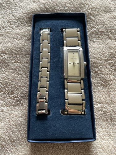 Ladies silver look rectangle - ladies,