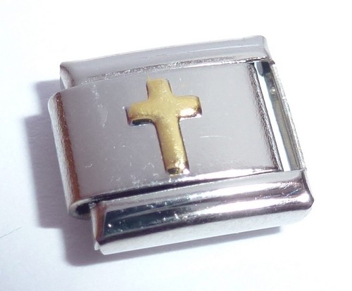 Italian charm gold cross - cross,