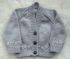 New Hand Knitted Baby Boy Cardigan - up to 3 months (14lbs)