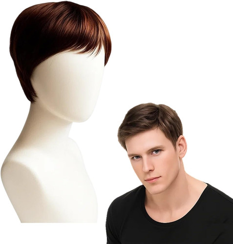 Mens wig short brown - mens,