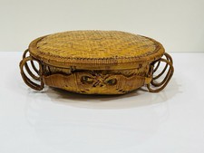 Vtg Wicker Rattan Crab Shaped
