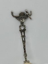 Vintage 800-Silver Caviar Spoon 10g Souvenir Venice Italy Italian Gondola Boat