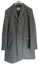 Mens Grey Wool Blend Overcoat