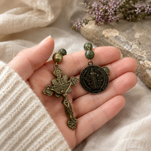 Jade catholic pocket rosary - jade,