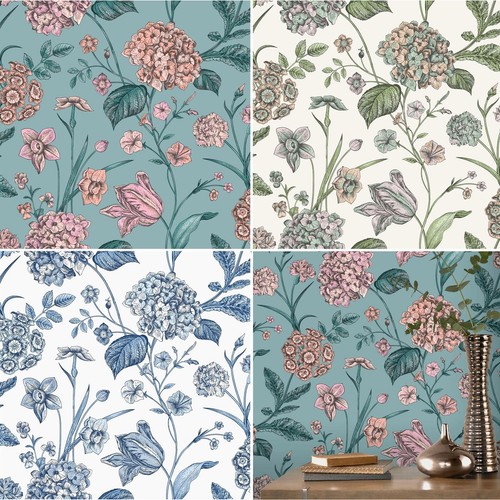 Rasch hydrangea floral tulips - rasch,