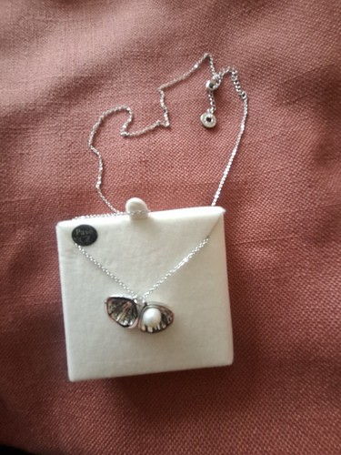 Silver pearl pendant necklace - pearl,