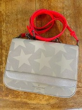 Pauls Boutique London Bag Neon Orange Strap Silver White Stars Unused Satchel 