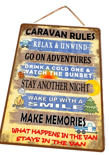 Caravan rules sign vintage - caravan,