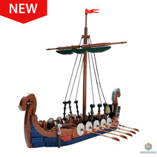 New MOC Viking Longship Boat