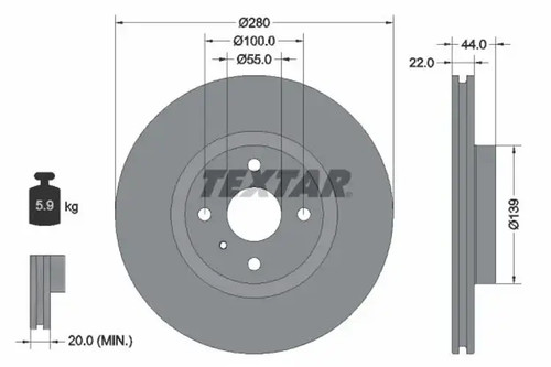 Brake disc internally - 2x,