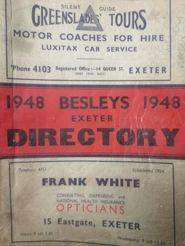 Besleys exeter directory 1948 - exeter,