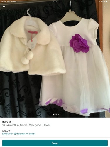 Flower girl dress and - fur, cape