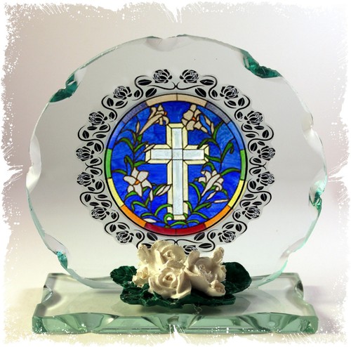Religious stained glass blue - glass,,