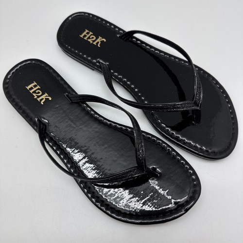 H2k women black glitter - black, flat