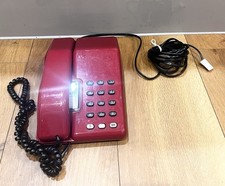 Vintage BT British Telecom Viscount Telephone Red Retro Button Push 80s