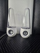 Lightshow 2 White LED Water Speakers with Multi-Coloured LED Dance