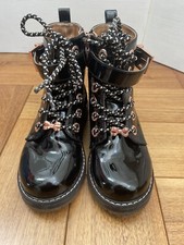 Ted Baker Girls Black Patent Boots Size 10