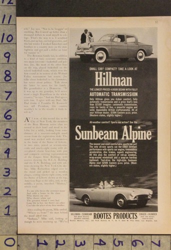 1960 auto sunbeam alpine - 1960,