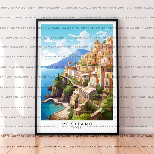 Positano italy unframed - italy,