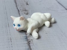 Barbie Dream House Size White Cat Kitten Pet Scene Setter Accessories C1K