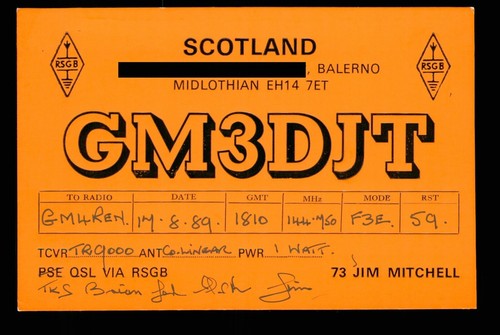 Qsl card radio scotland - qsl,