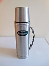 VINTAGE ALADDIN ADVENTURER STAINLESS STEEL UNBREAKABLE VACUUM FLASK 1 LITRE