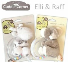 ELLI AND RAFF PLUSH BABY TEETHER/RATTLE  FIRST SOFT TOY FOR TINY HANDS