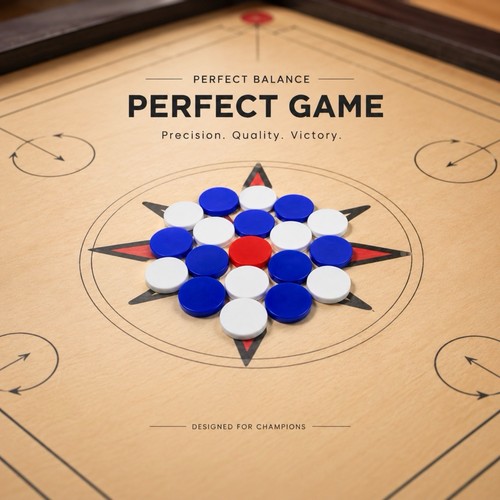 Carrom board acrylic - acrylic, coins