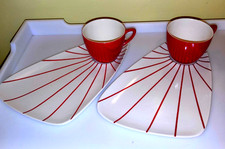 Crown Devon 2 red Cups and