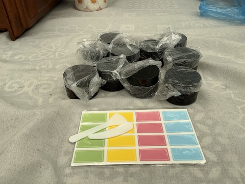 Amber glass cosmetic jars - amber, with