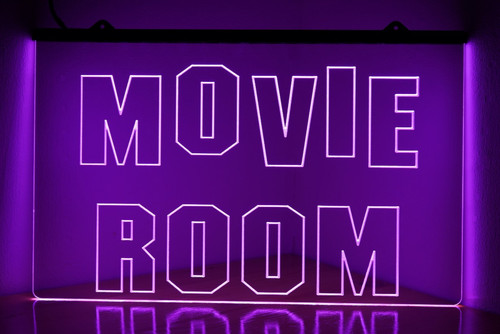 Movie room led light - movie, sign