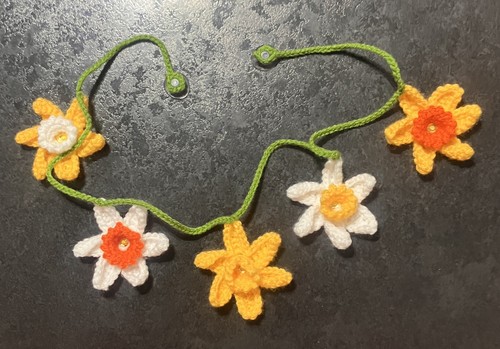 Bright hand crochet daffodil - crochet,