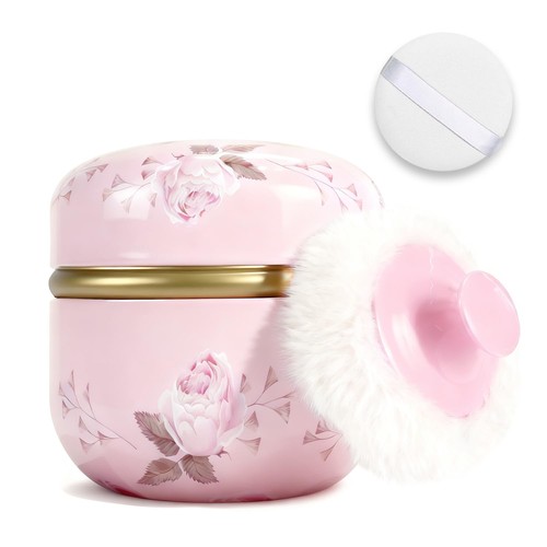 Body powder puff and container - puff,