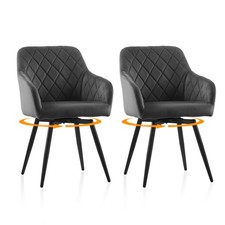 2 Swivel Velvet Dining Chairs