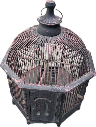 Antique wooden bird cage - antique,