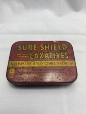 Vintage Sure Shield Laxative Tablets In Tin  All Inside See Pics