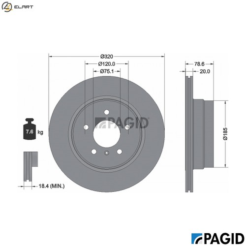 Brake disc 54611nc for - 54611nc, bmw