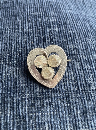 Antique silver paste heart - antique,