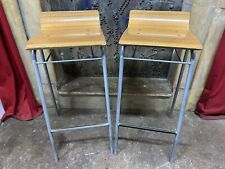 Pair Of Solid Pub Restaurant Breakfast School Stools FREE MANCHESTER DELIVERY**